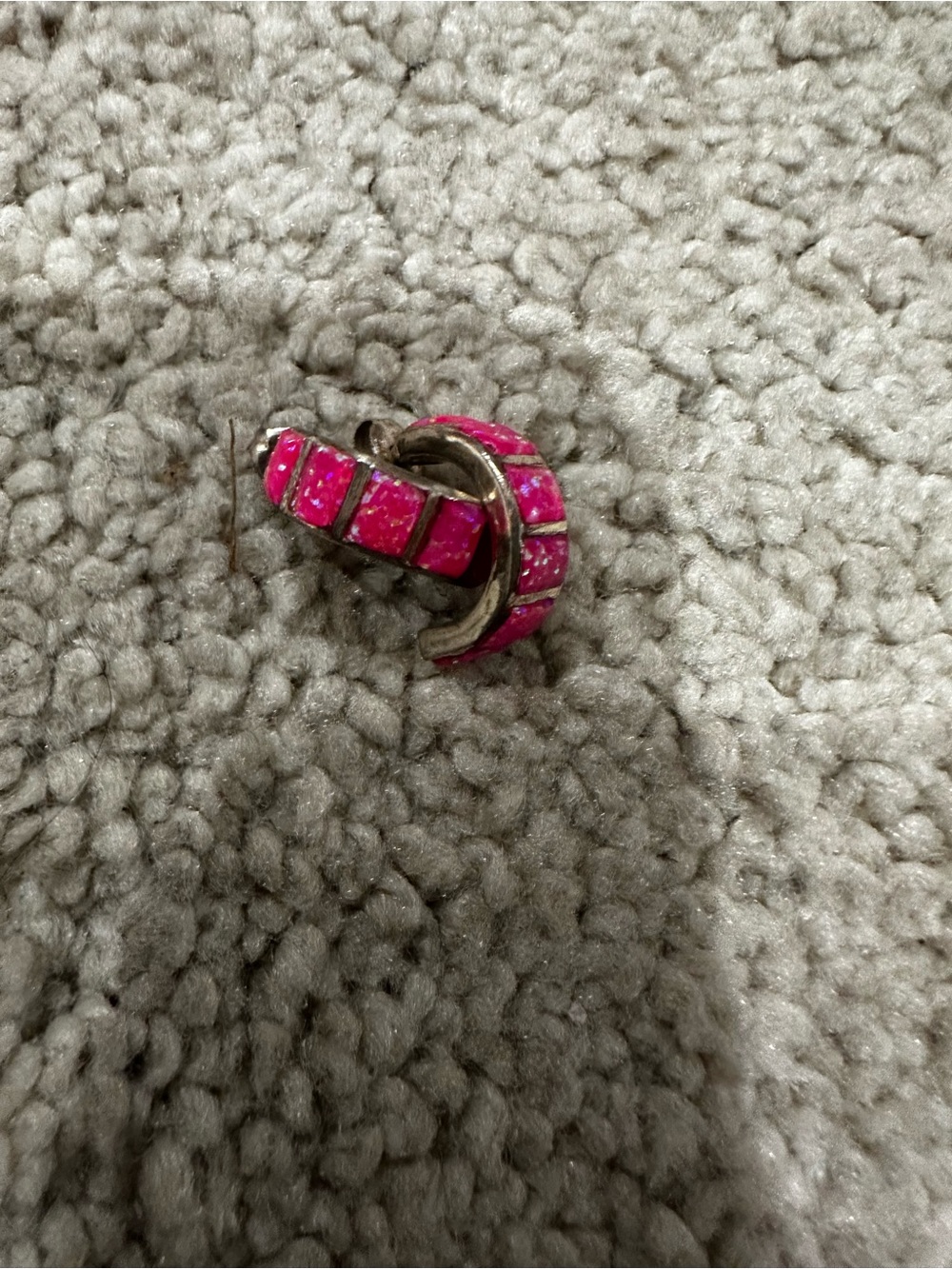 Pink Inlay Hoop Earring - Women's Jewelry